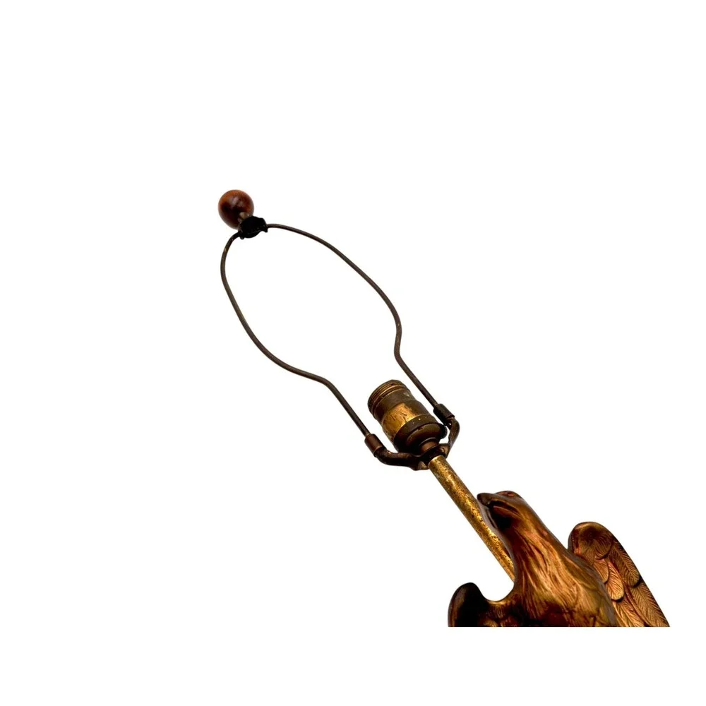Vintage Brass Eagle Table Lamp Lighting Luxury Light MCM Mid Century Modern Wood